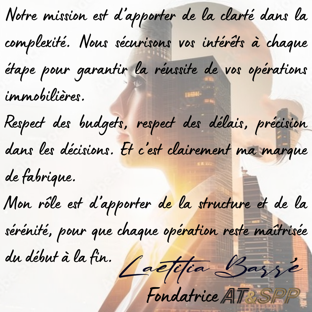 Citation de Laetitia Barré, Fondatrice AT&SPP : Notre mission est d'apporter de la clarté dans la complexité.